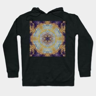 Weave Mandala Blue and Yellow Hoodie